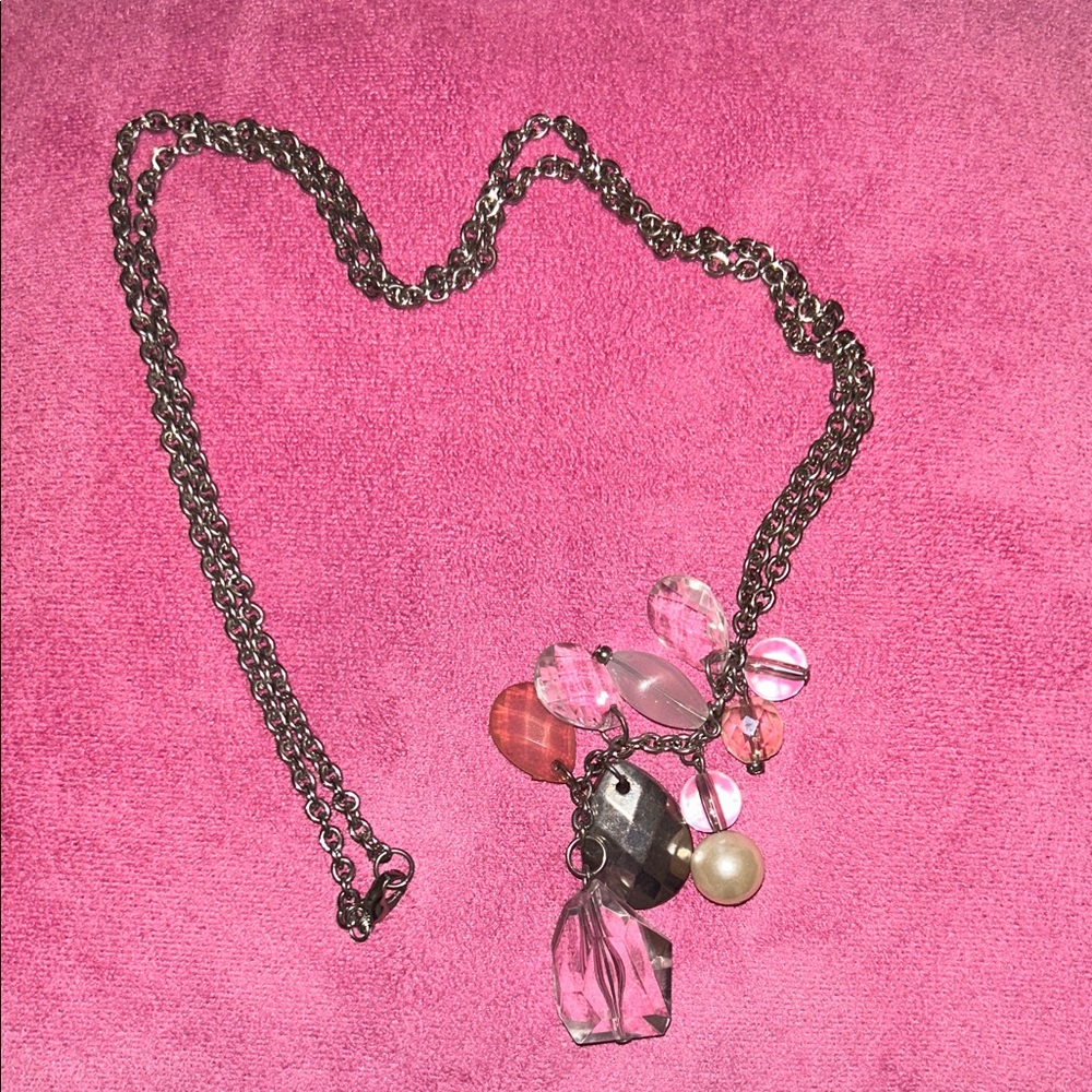 ⚡️Elegant Silver and Pink Gemstone Necklace